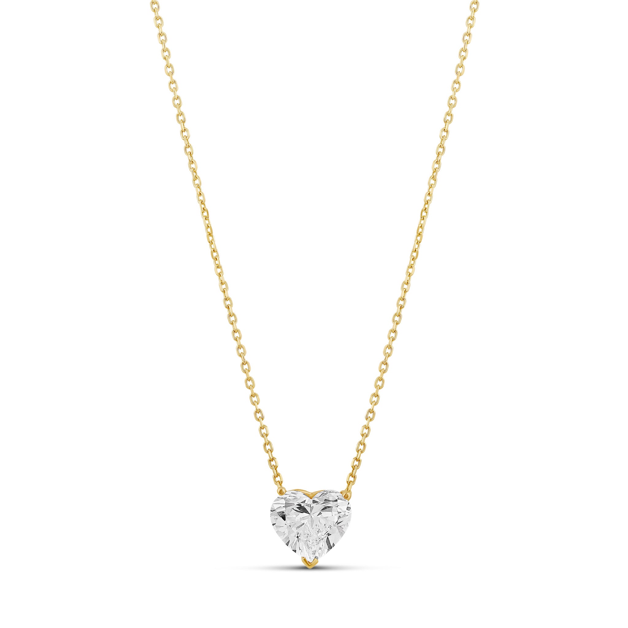 2ct Lab Diamond Heart Cut Solitaire Necklace