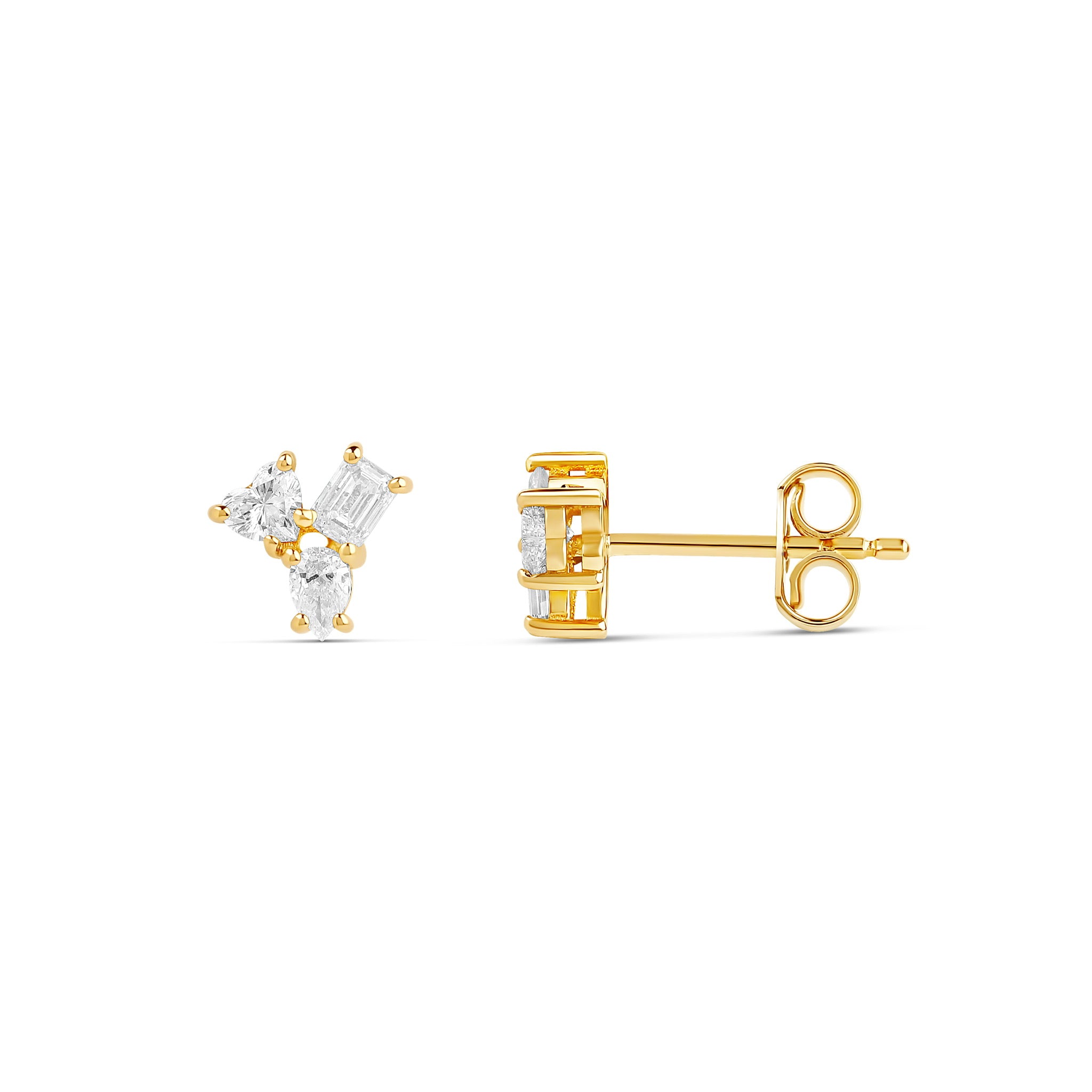 Mini Mixed Shapes Trio Diamond Stud