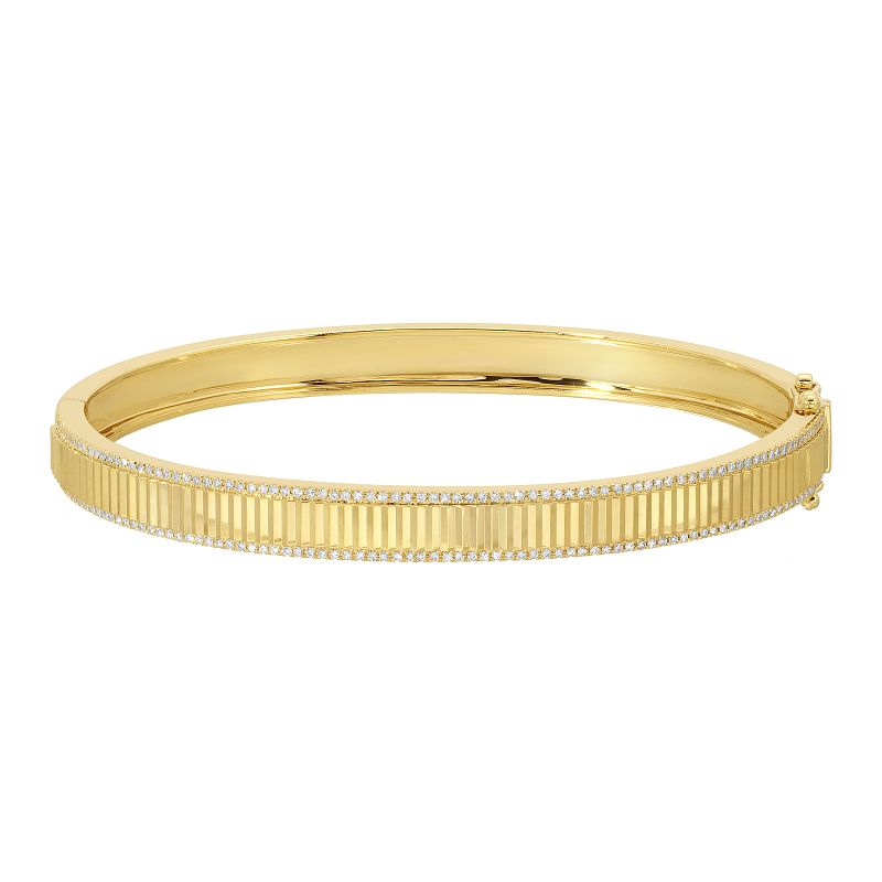 -  Pave Fluted Border Bangle -