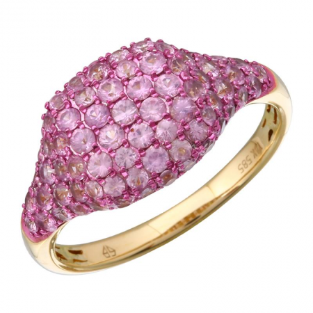 - Gemstone Pave Signet Ring -