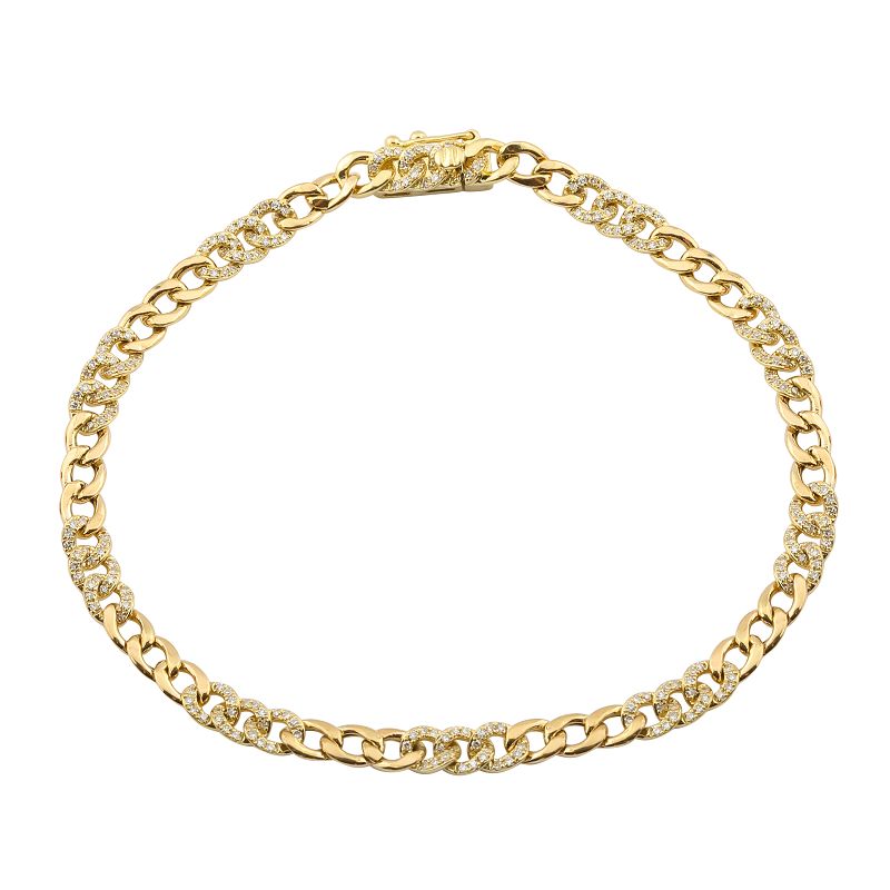 - Diamond Alternated Cuban Link Bracelet -