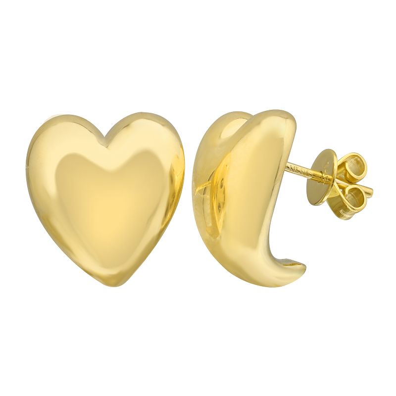 - Heart Bold Golden Earrings -