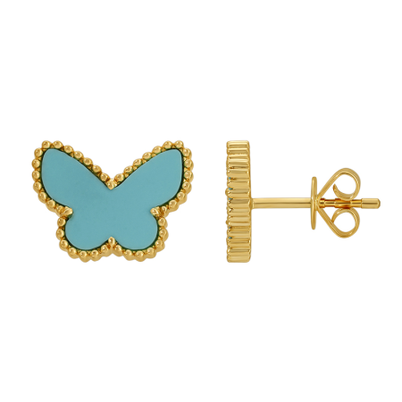 Butterfly Turquoise Stud Earrings