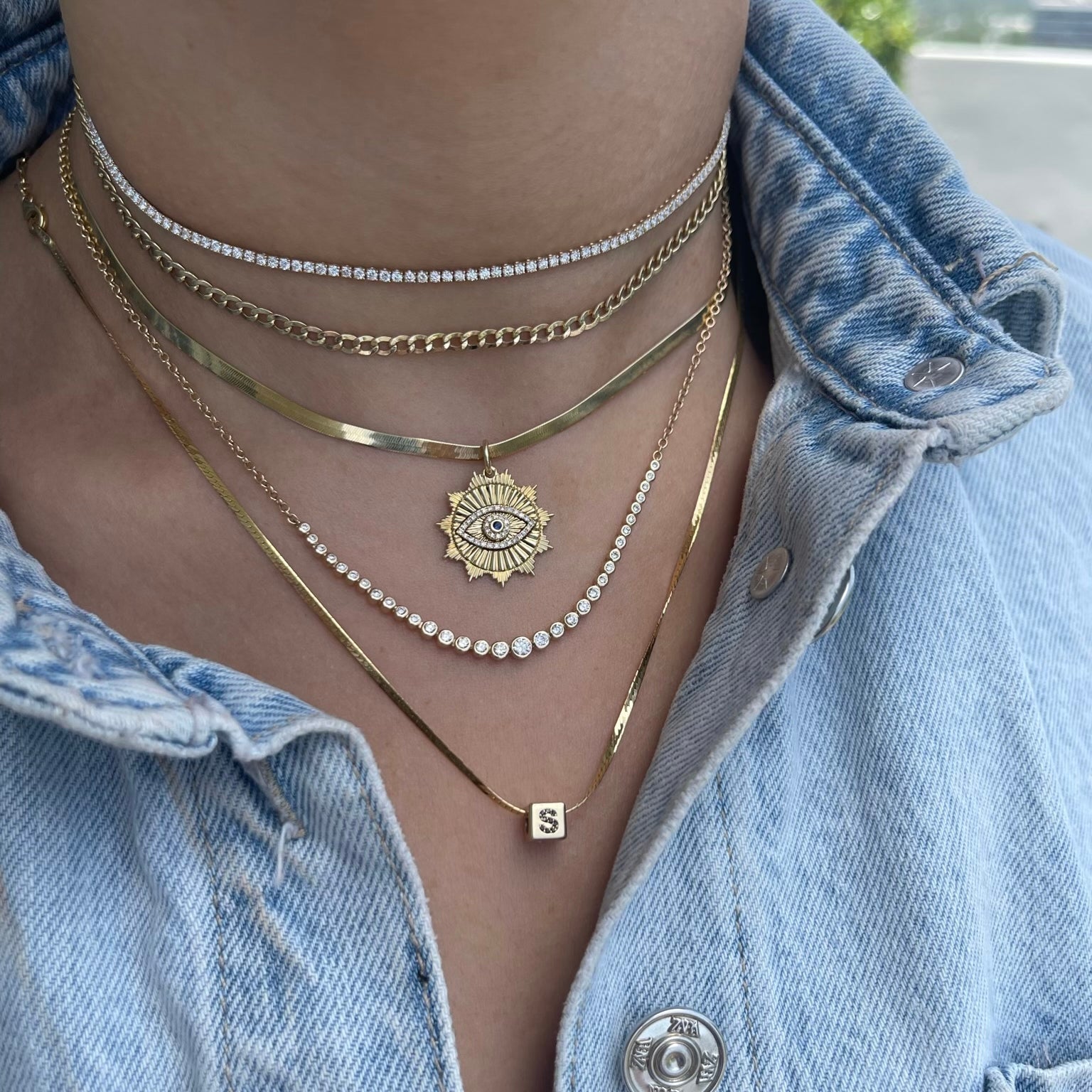- Bezel Diamond Necklace -