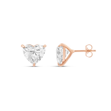 8ctw Heart Lab Diamond Studs (PAIR) - IGI Certified