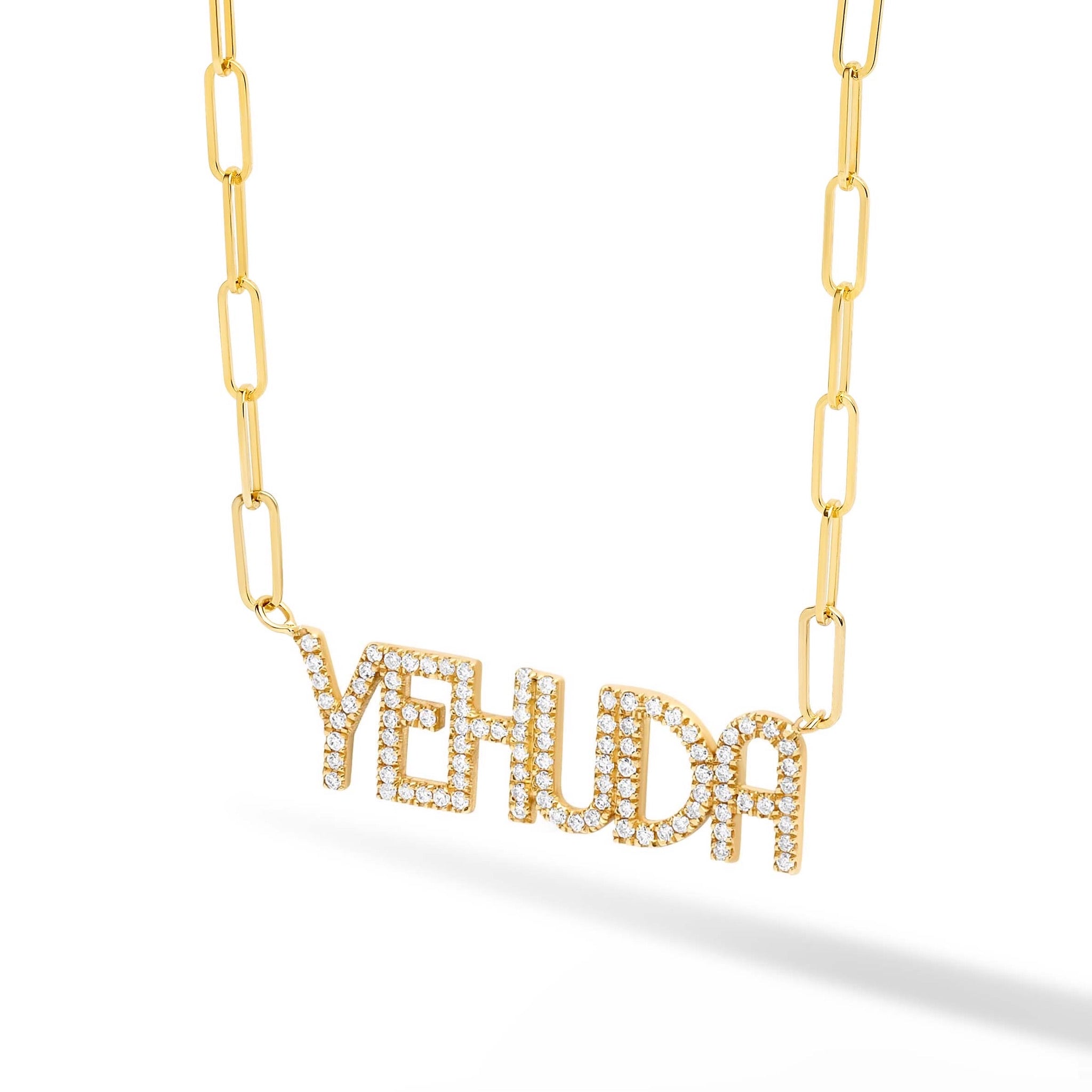 Custom Diamond Name on PaperClip Necklace