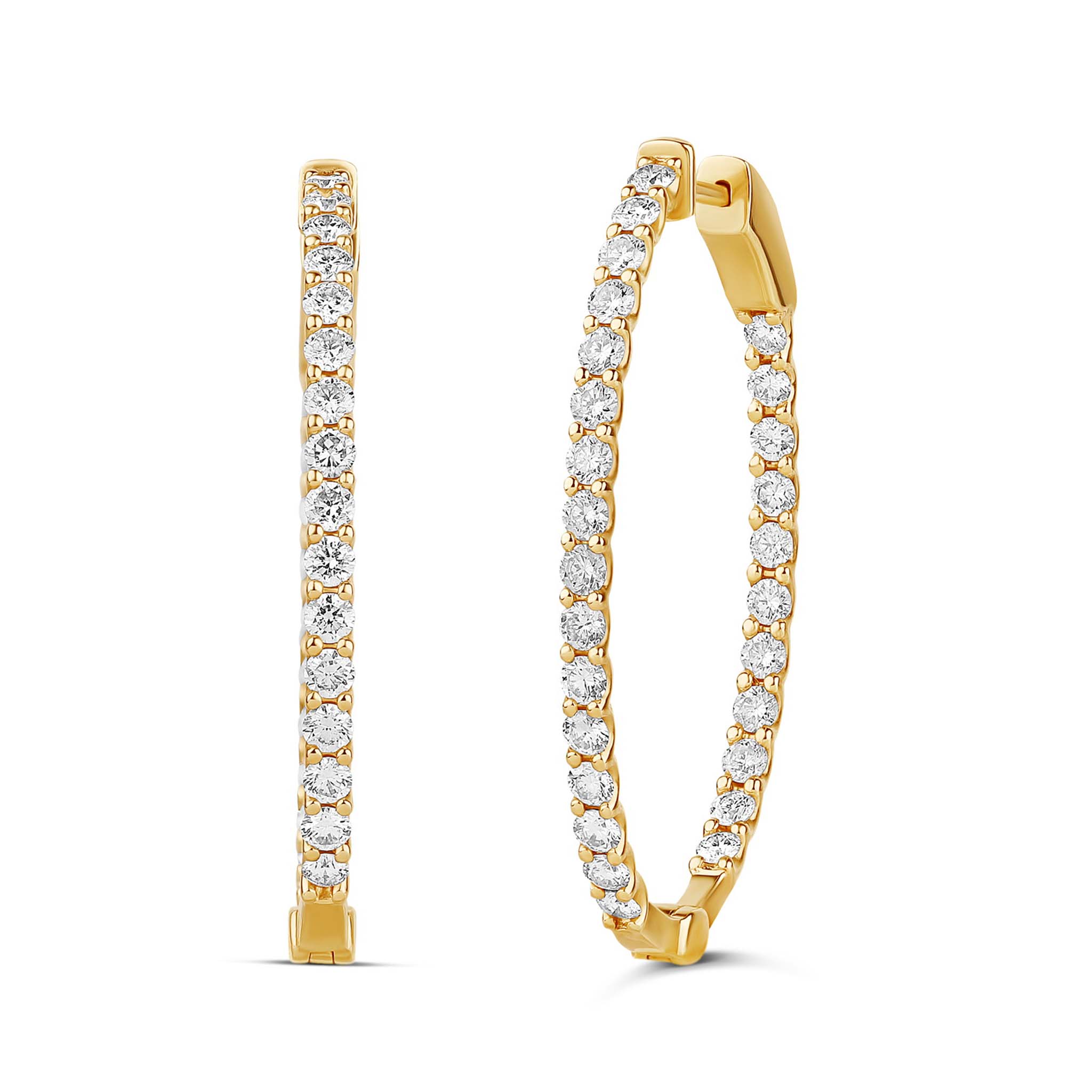 Diamond Elongated Imperial Hoops - Sample