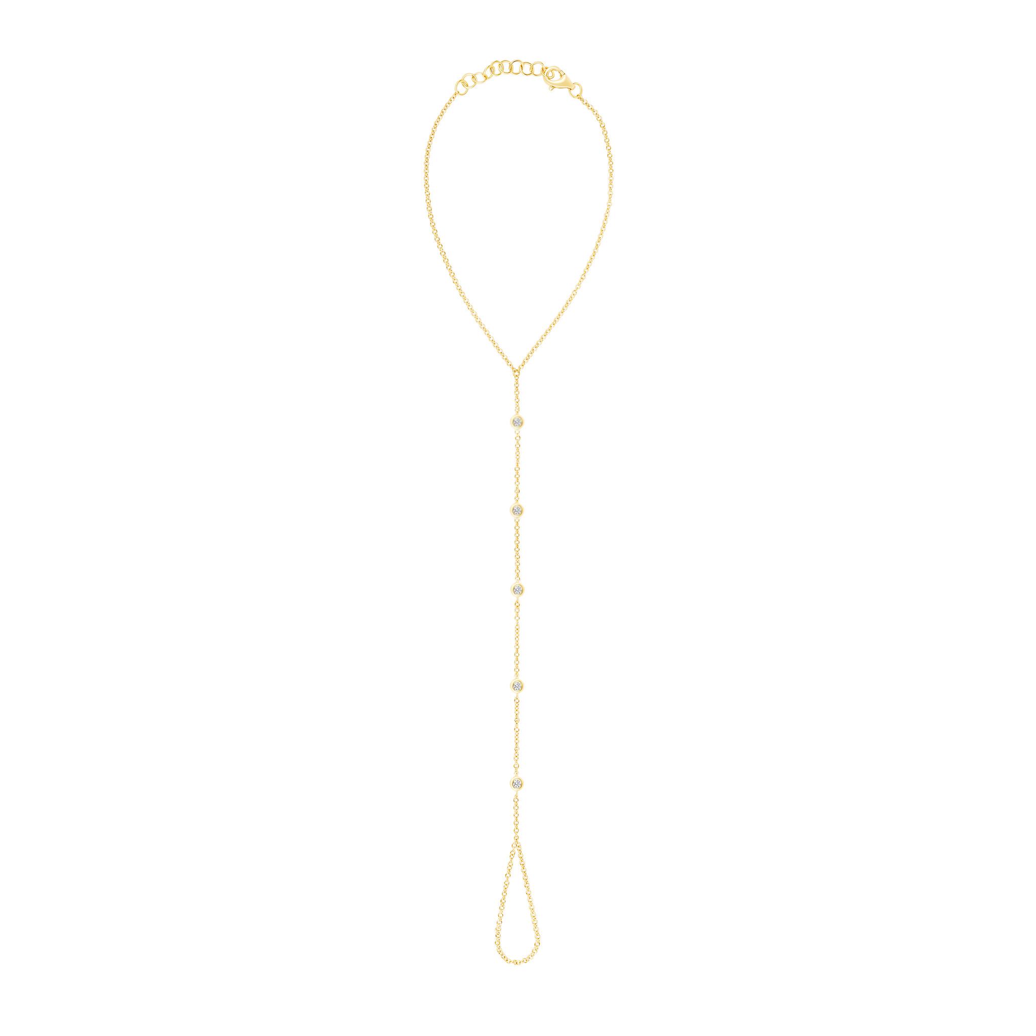 Multiple Bezels Hand Chain Bracelet
