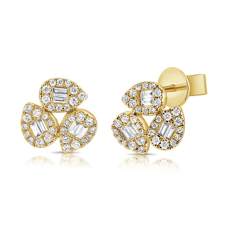 - Illusion Pear Diamond Studs -