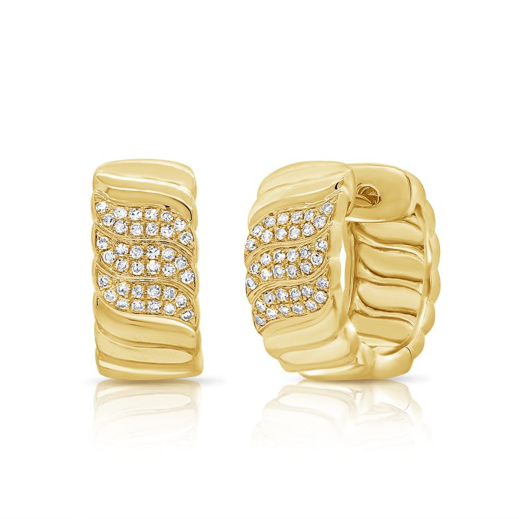 - Croissant Diamond Bold Earrings  -