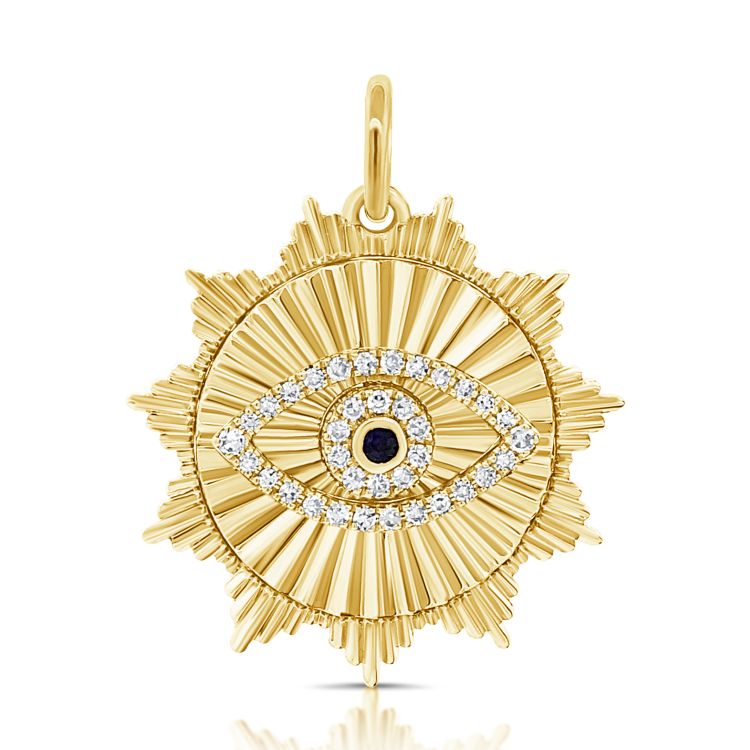 - Fluted Evil Eye Charm -