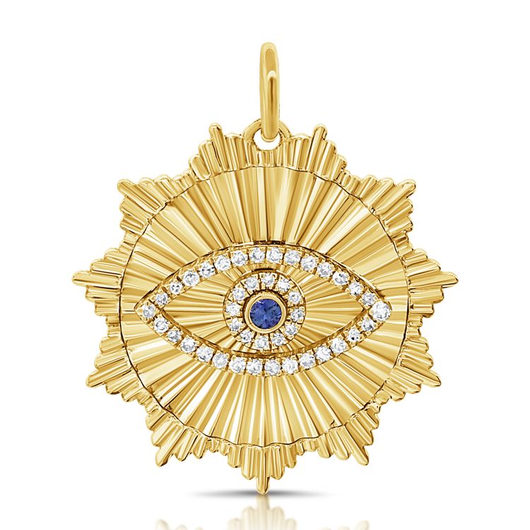 Fluted Evil Eye Charm