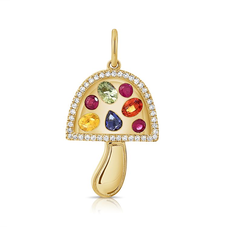 Gemstones Multi-Color Mushroom Charm