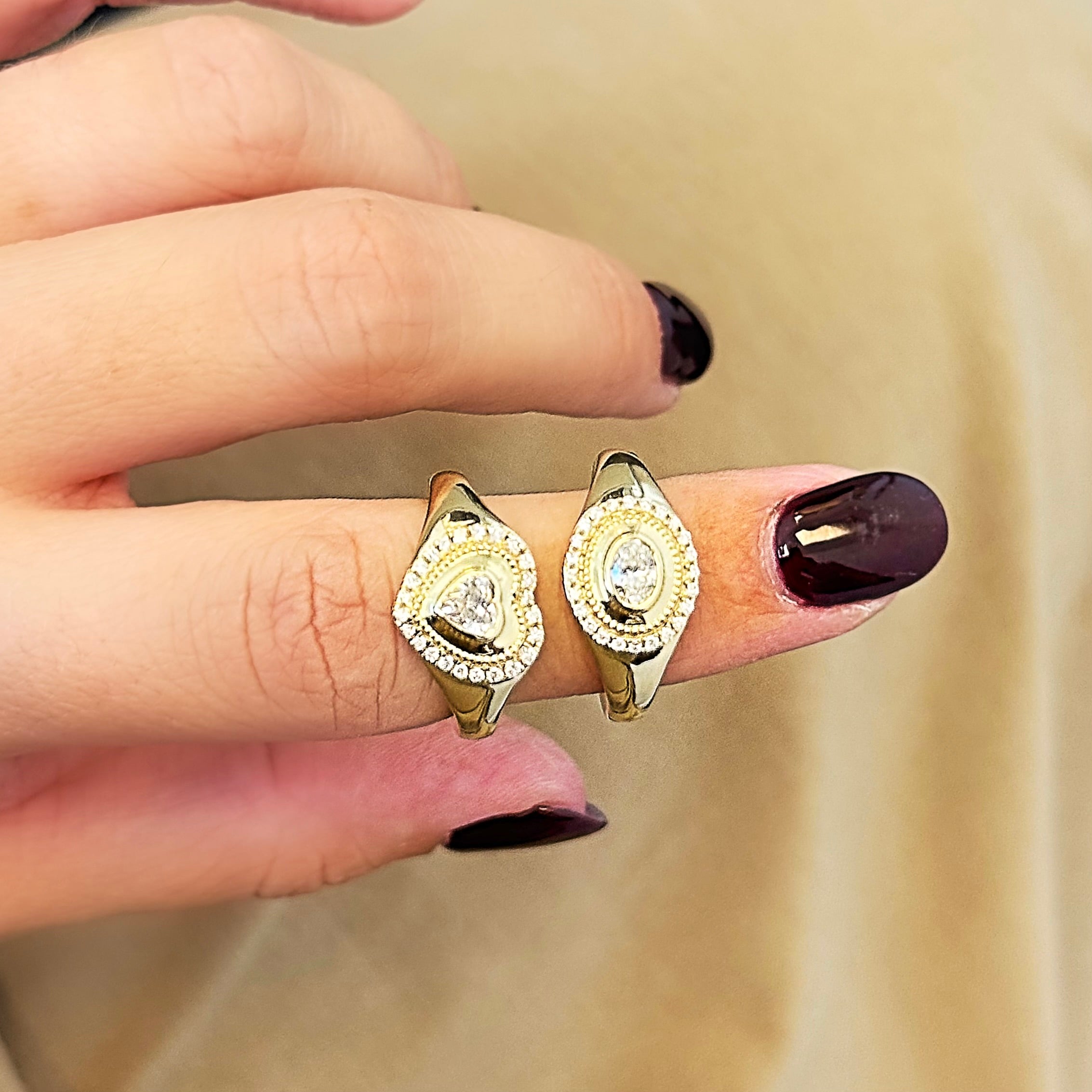 Heart Shape Octagon Diamond Ring