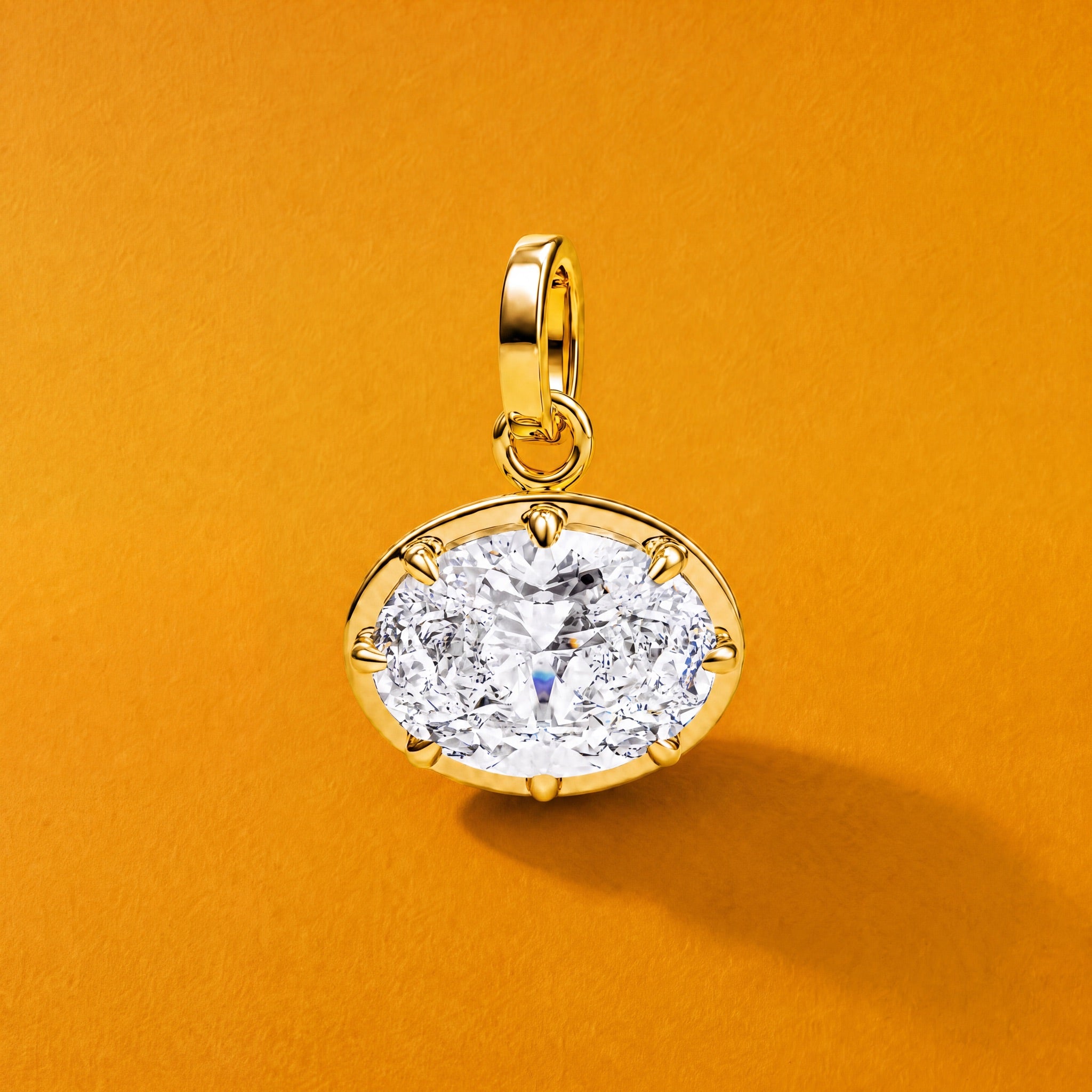 1ct Oval Diamond Charm / Yellow Gold