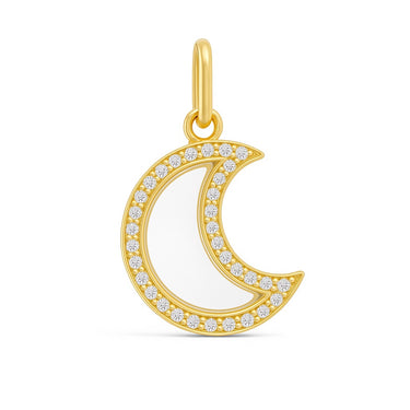 Pave Diamond Moon Glass Locket