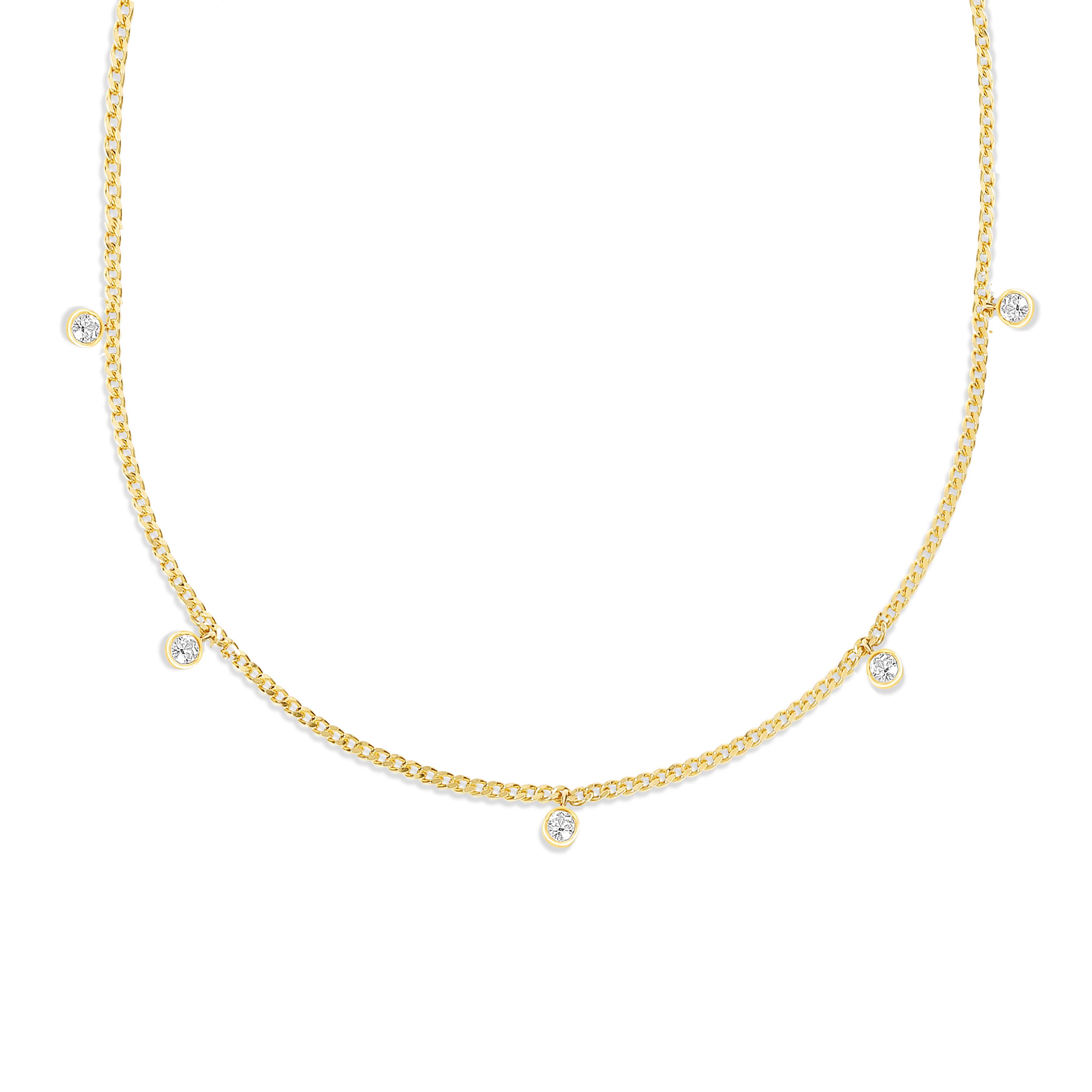 Topaz Bezel Layering Cuban Choker
