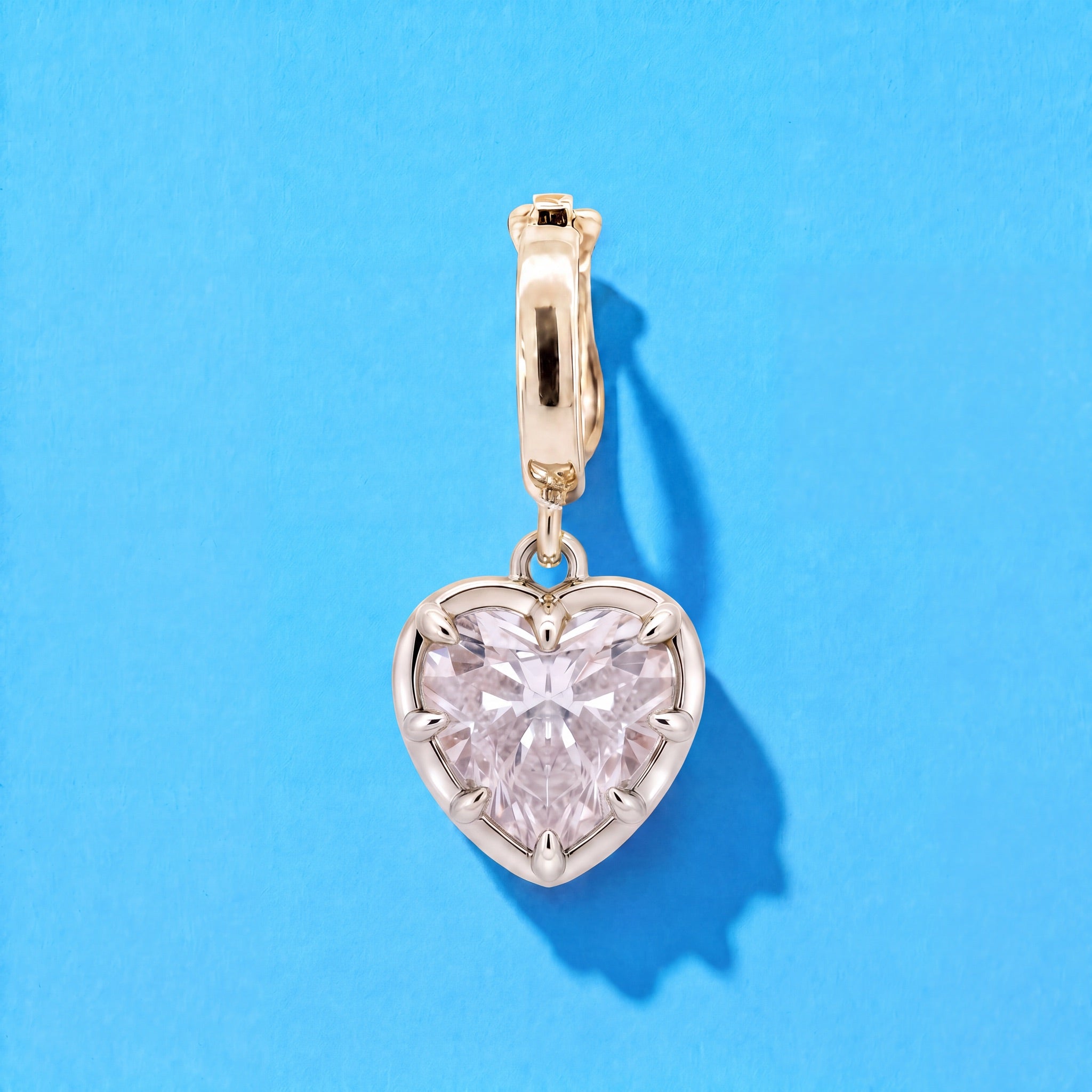 1ct Heart Diamond Charm / White Gold