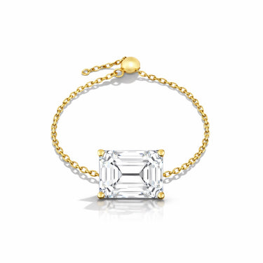 1ct Lab Diamond Statement Solitaire Diamond Chain Ring