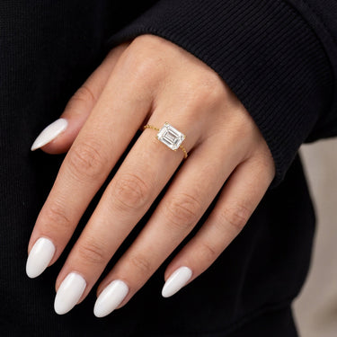 1ct Lab Diamond Statement Solitaire Diamond Chain Ring