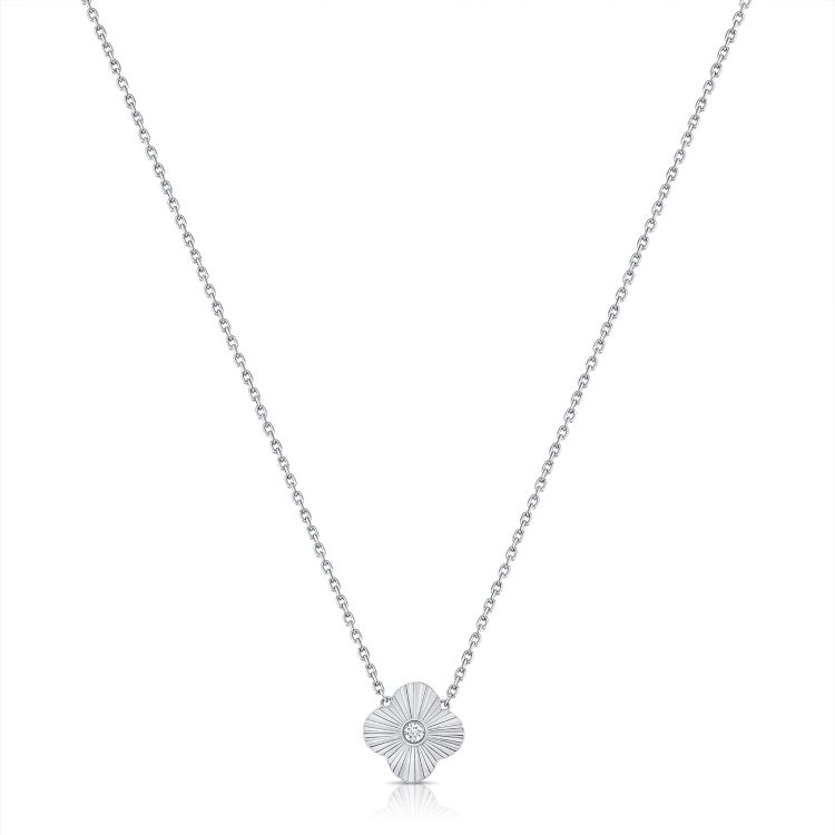 Fluted Flower Diamond Pendant
