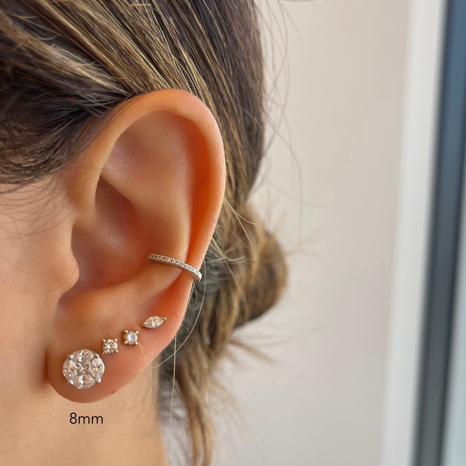 Round Illusion Diamond Studs