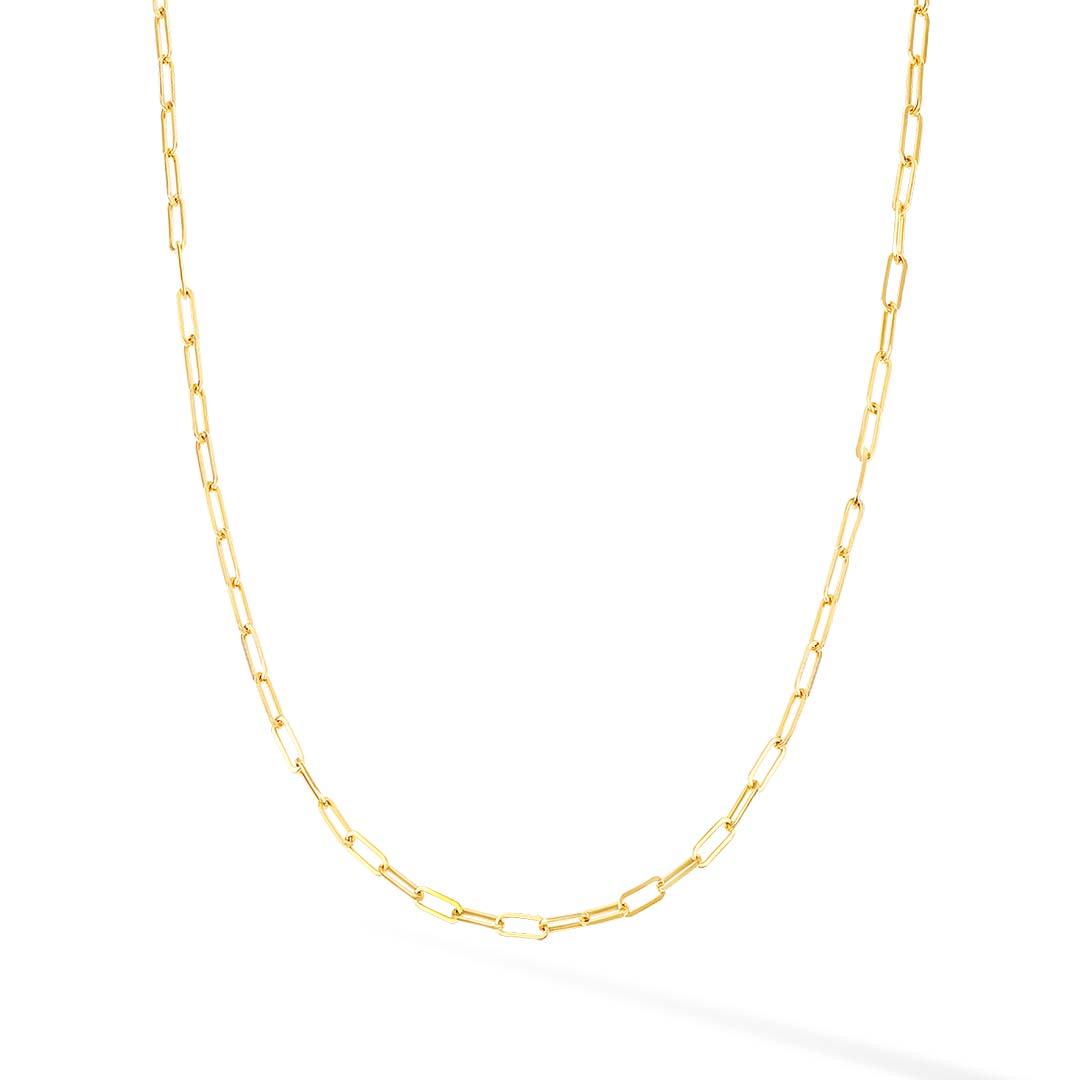 14k Thin 2.5MM Paper Clip Necklace