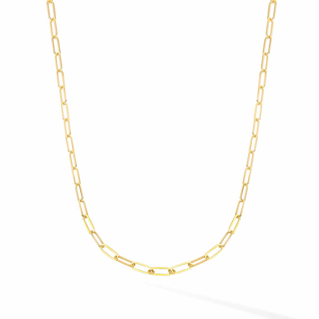 14k 3.3MM Paper Clip Necklace