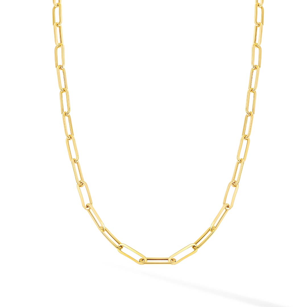 14k 4.2MM Paper Clip Necklace