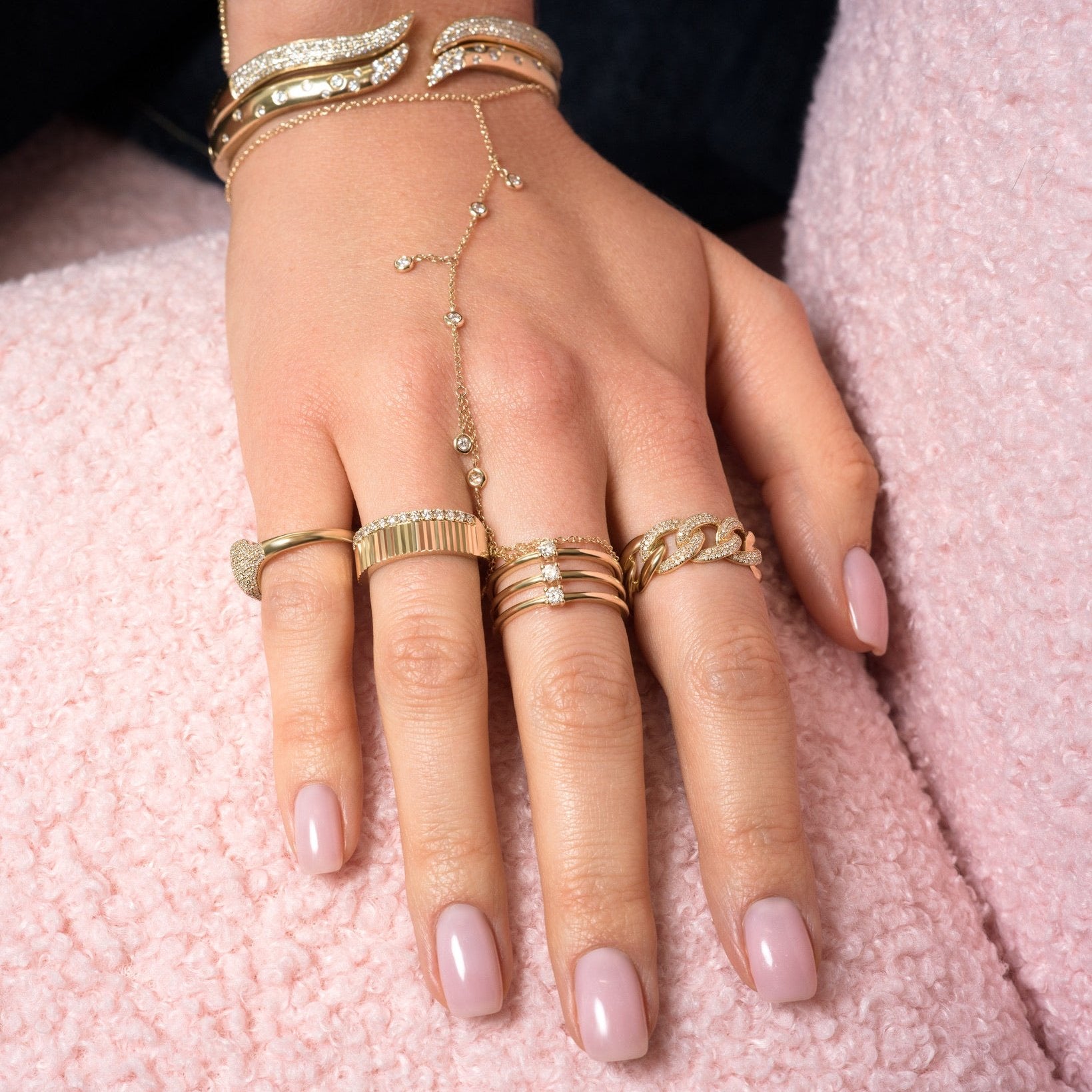 Three-In-One Diamond Bar Ring