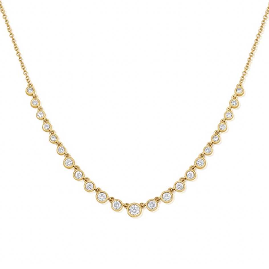 Diamonds Bezels Stacking Necklace