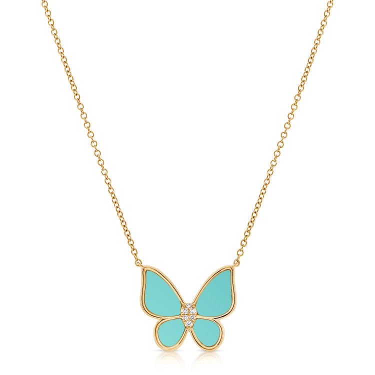 Turquoise Butterfly Pendant Necklace