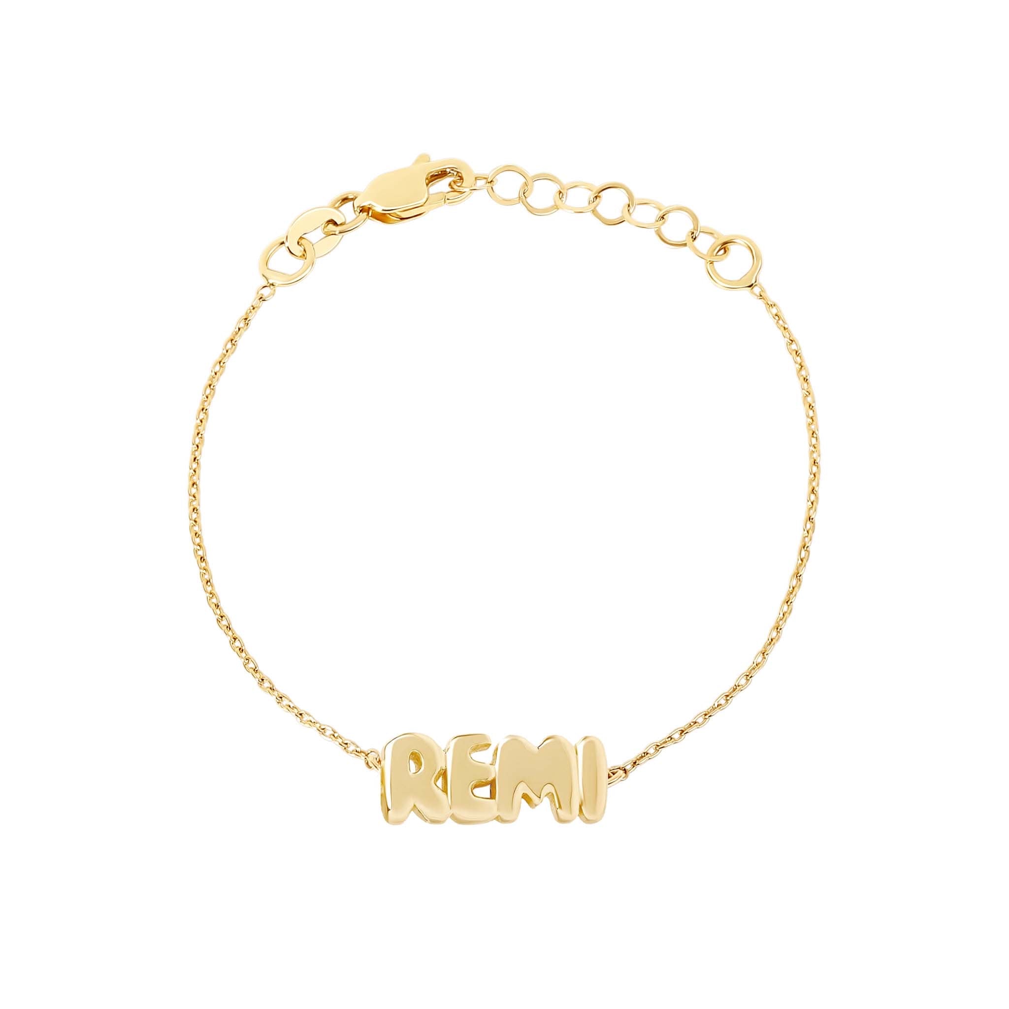 Helium Bubble Solid Name Bracelet