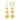 Diamond Huggies with Dangling Gold Balls