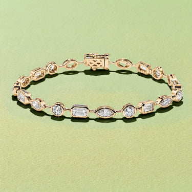 The Gold Concha Tennis Bracelet - Lab Diamonds