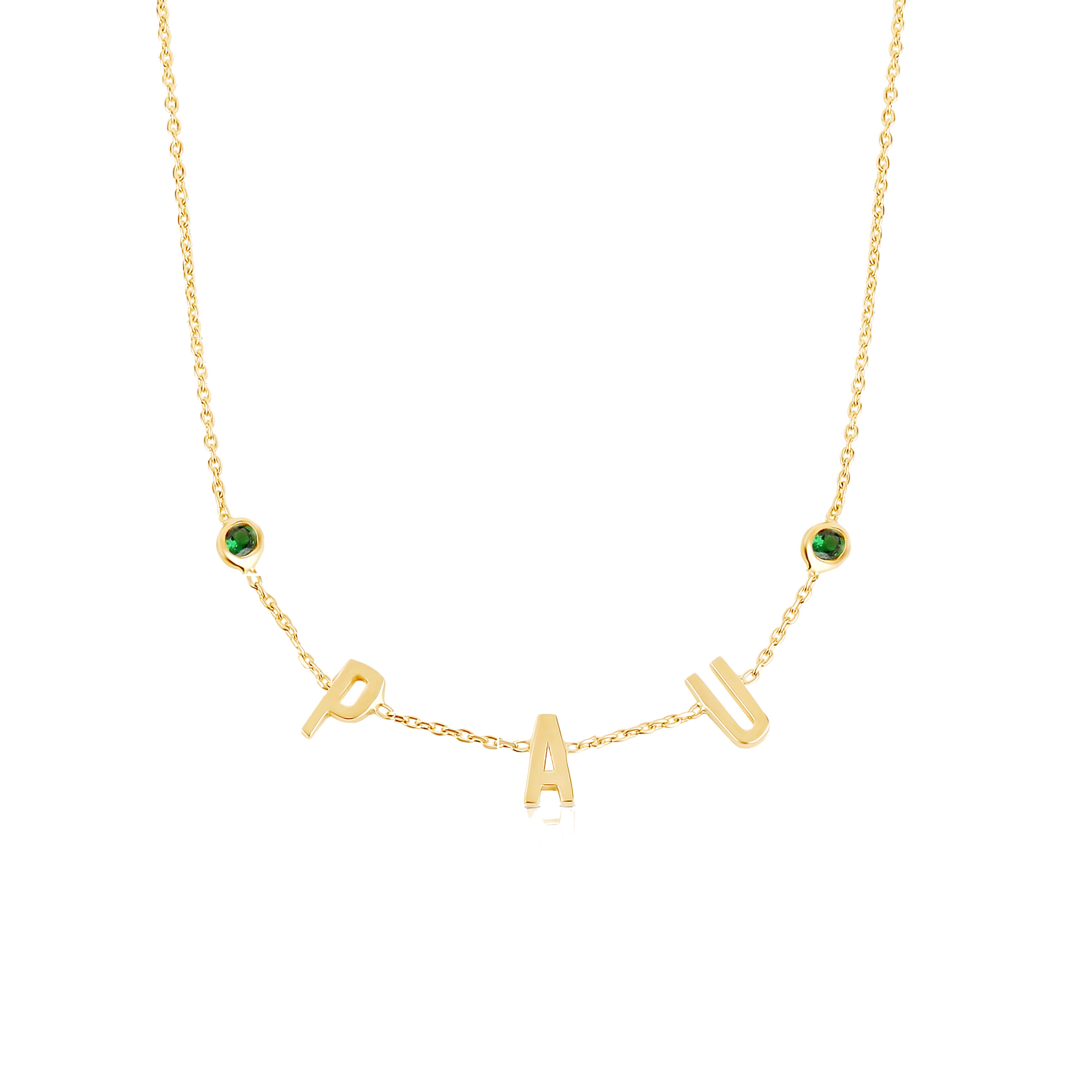 Multiple Initials Necklace with Two Bezels