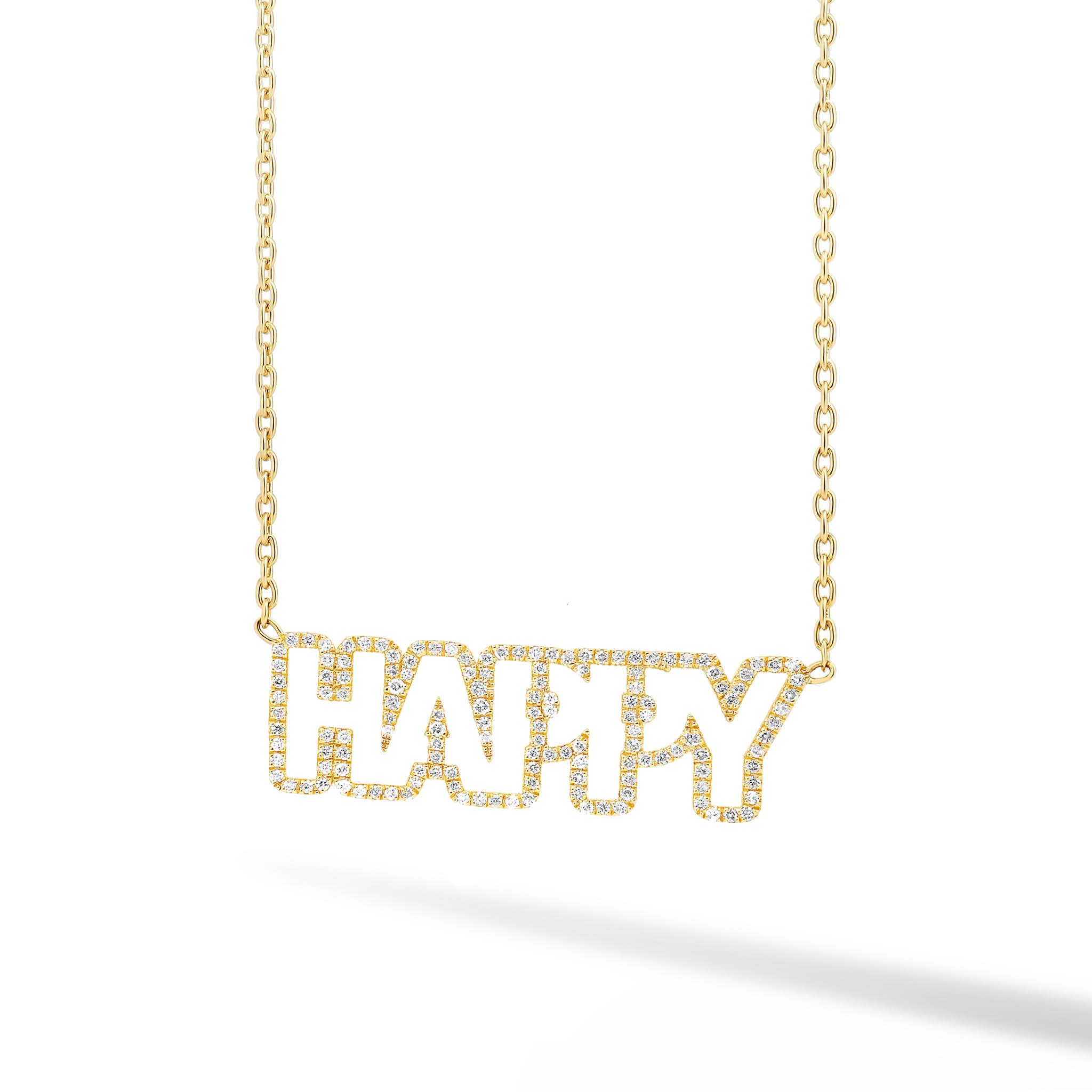 Bold Diamond Cutout Name Necklace