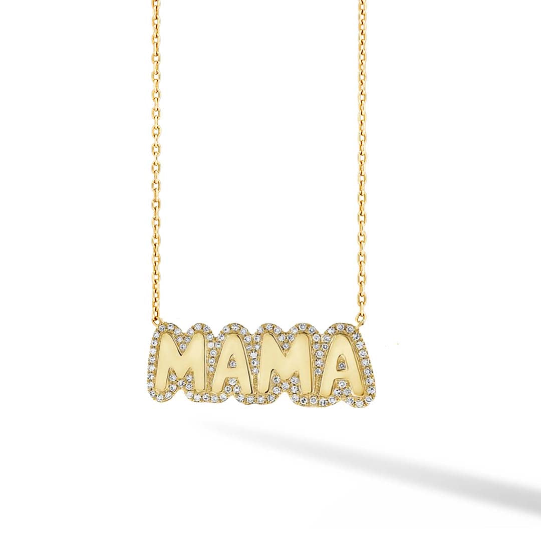 Diamond Outline Bubble Name Necklace