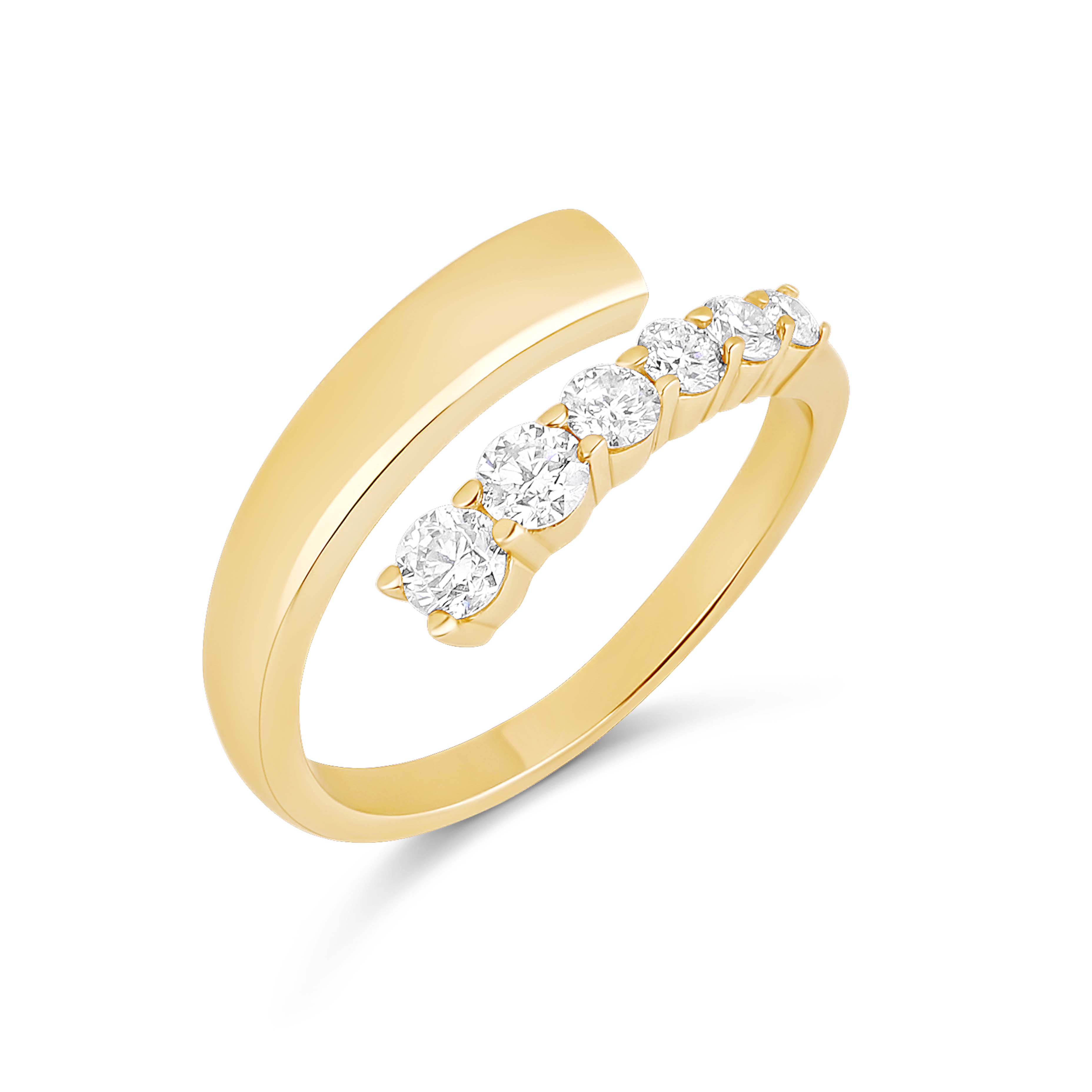 Graduated Diamond/Solid Wrap Ring