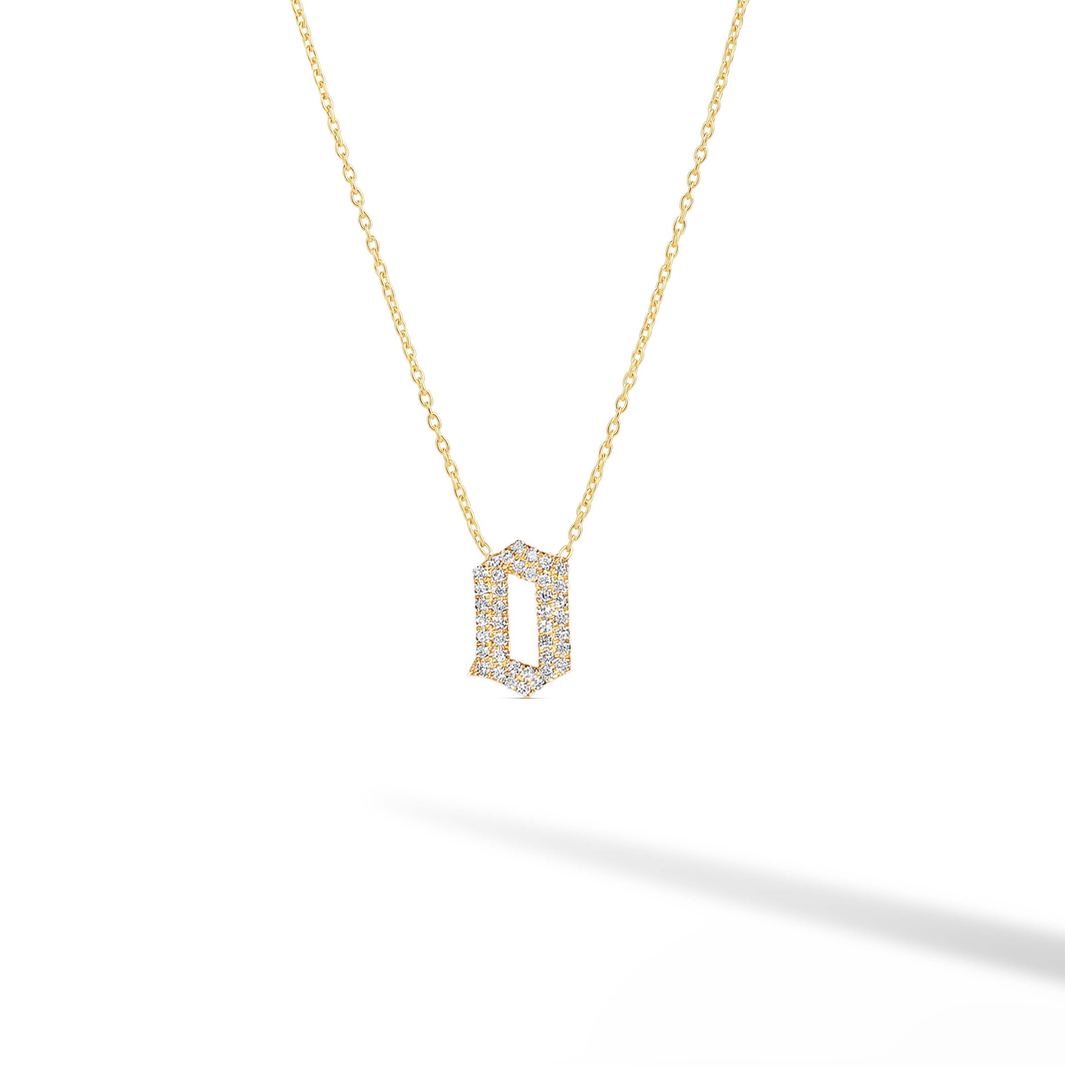 Pave Gothic Initial Necklace