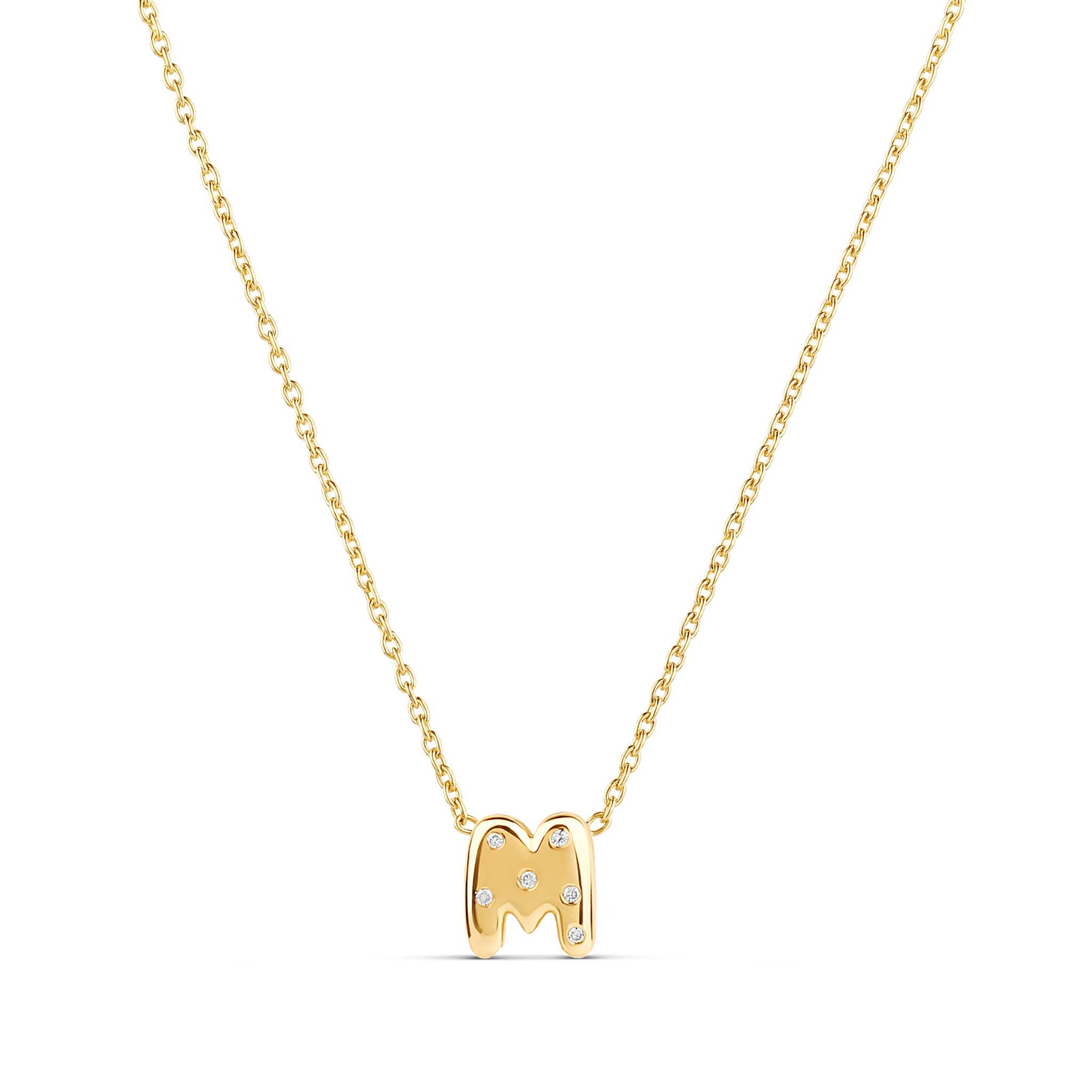 Inlay Helium Solid Initial Necklace