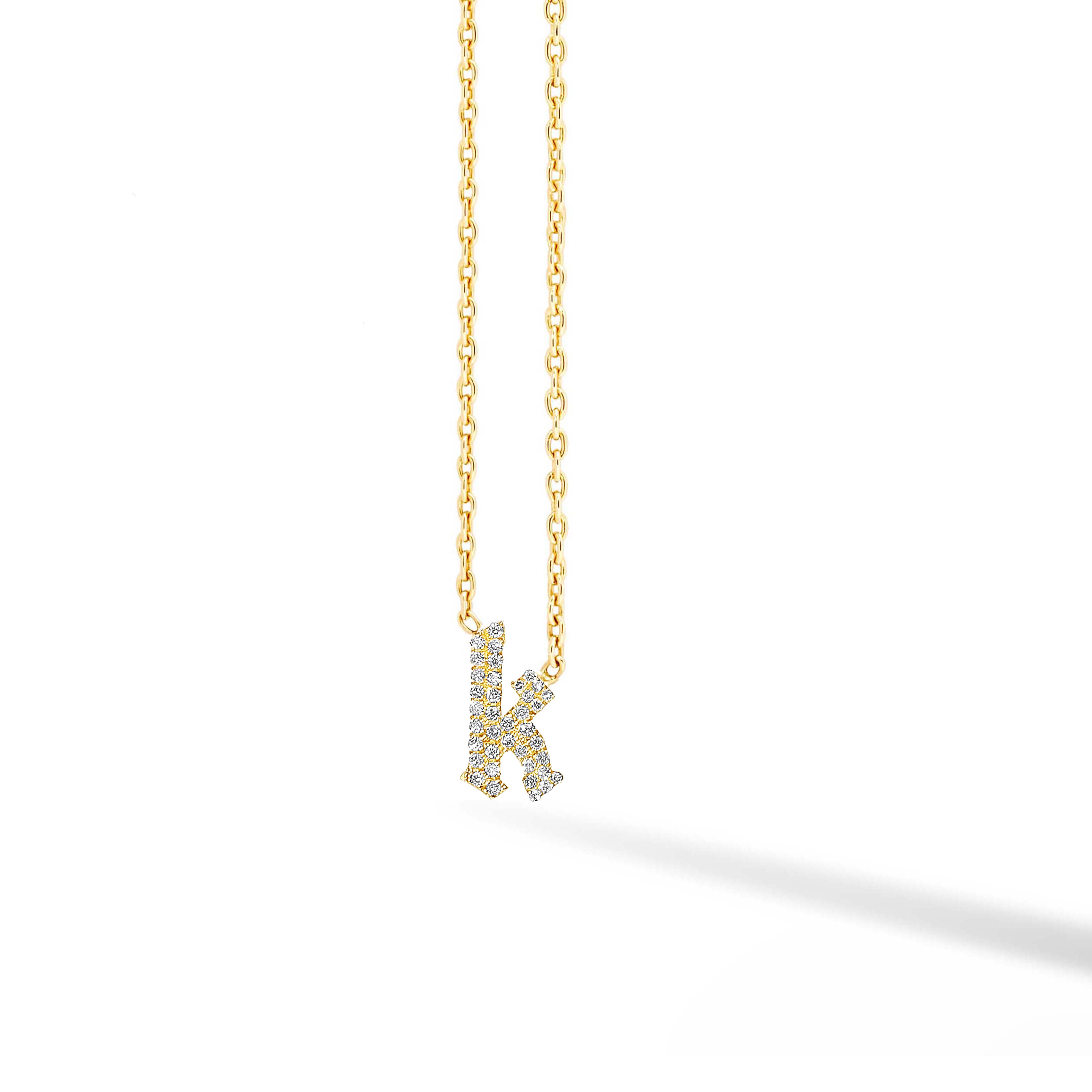 Buy 14K Gold Gothic Initial Necklace Online in India - Etsy