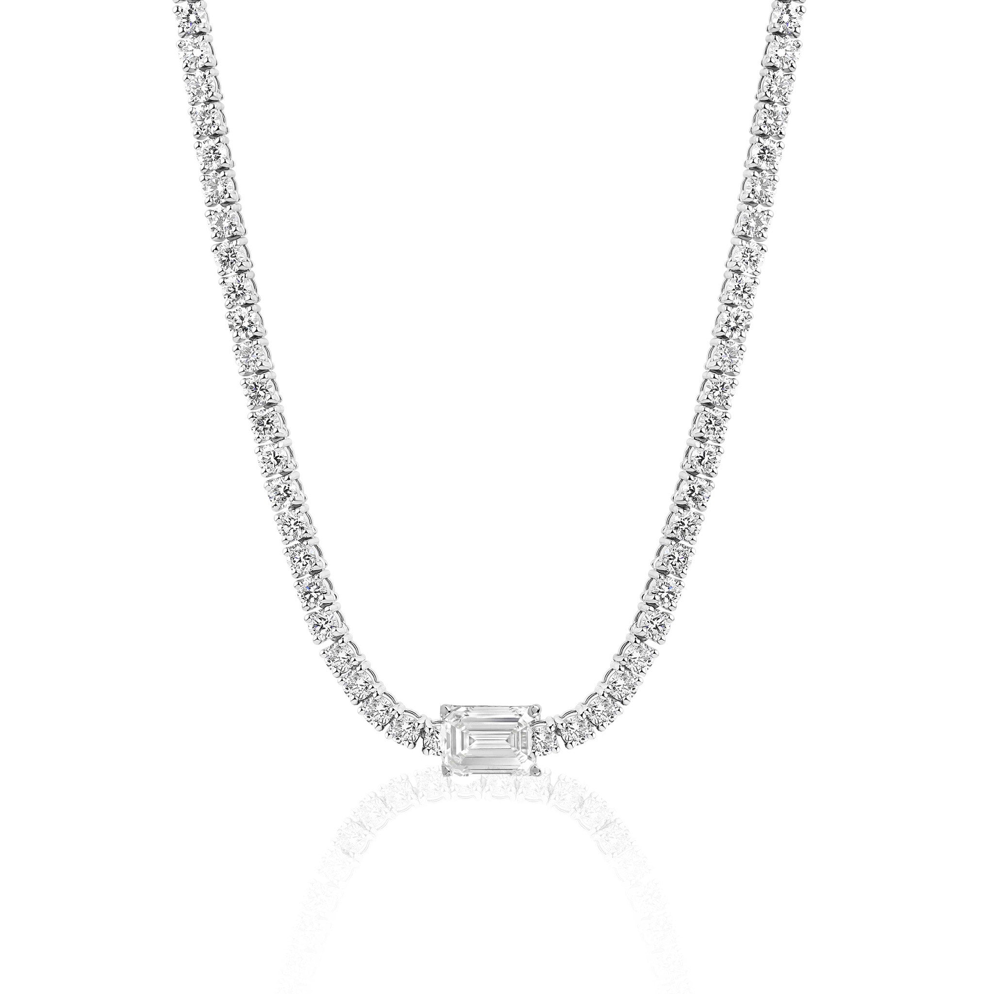 4ct Lab Tennis Necklace with Mixed Shape Stone