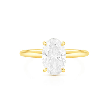 Oval Cut Lab Diamond on Thin Band Ring - IGI Certified
