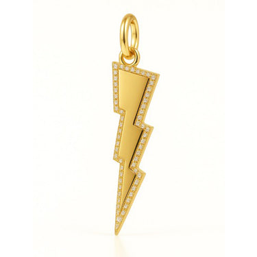 Pave Outline Large Lightbolt Charm