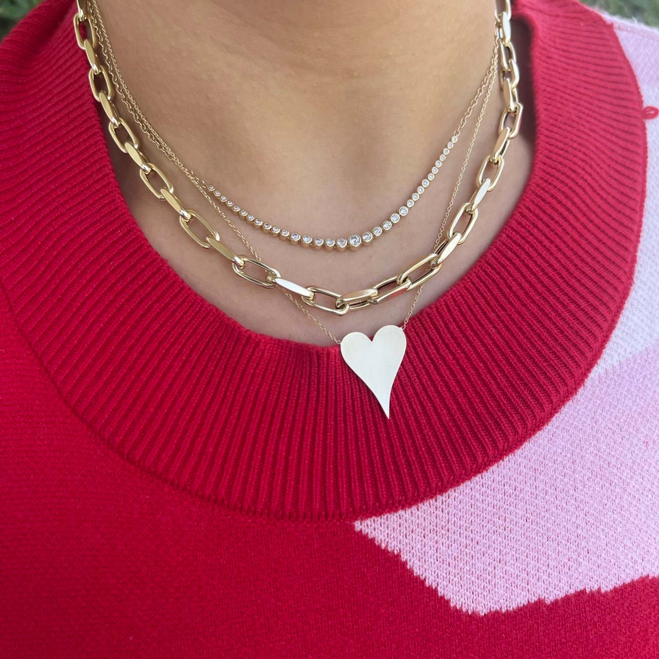 Medium Solid Heart Necklace