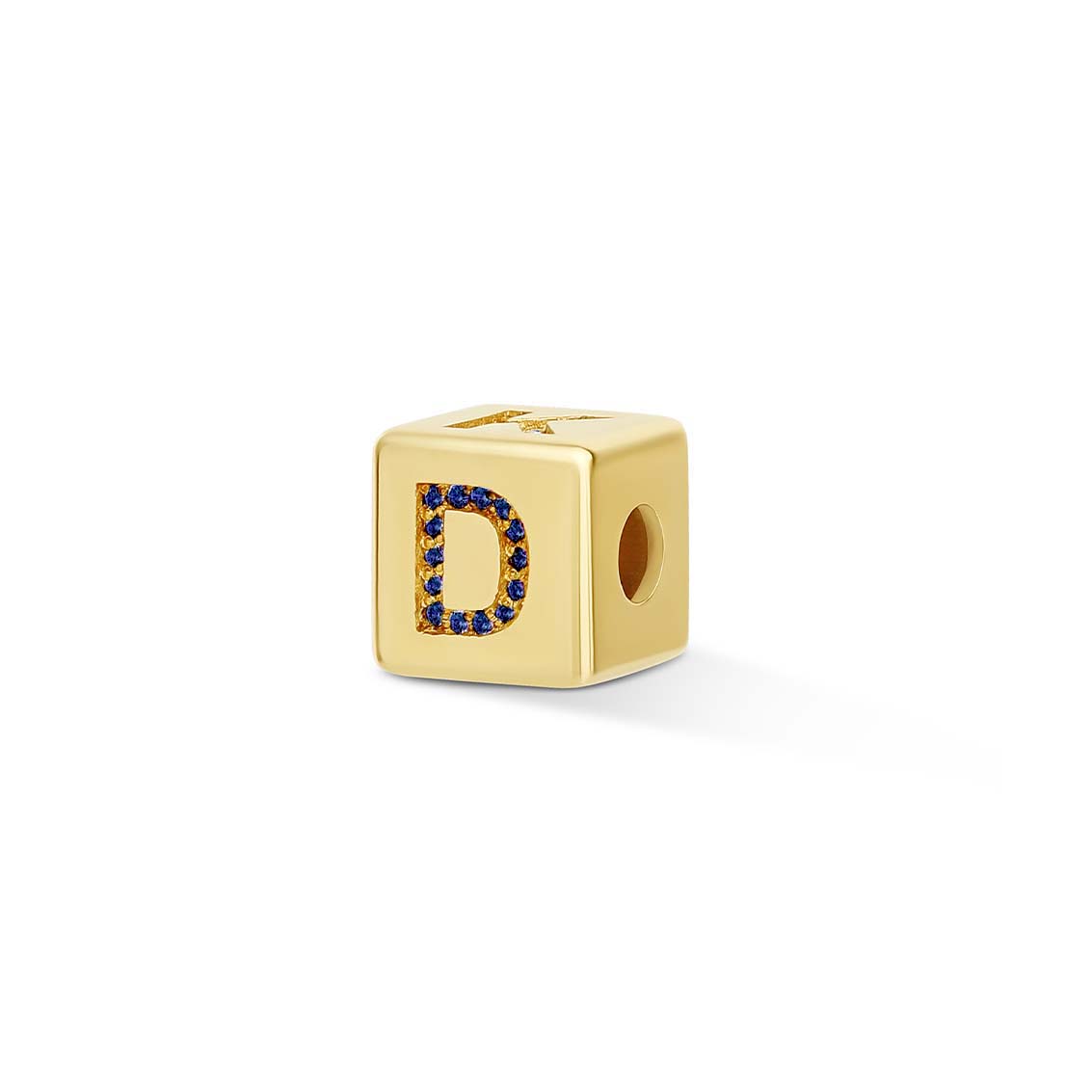 Mini Gemstone + Diamond Alphabet Block Charm