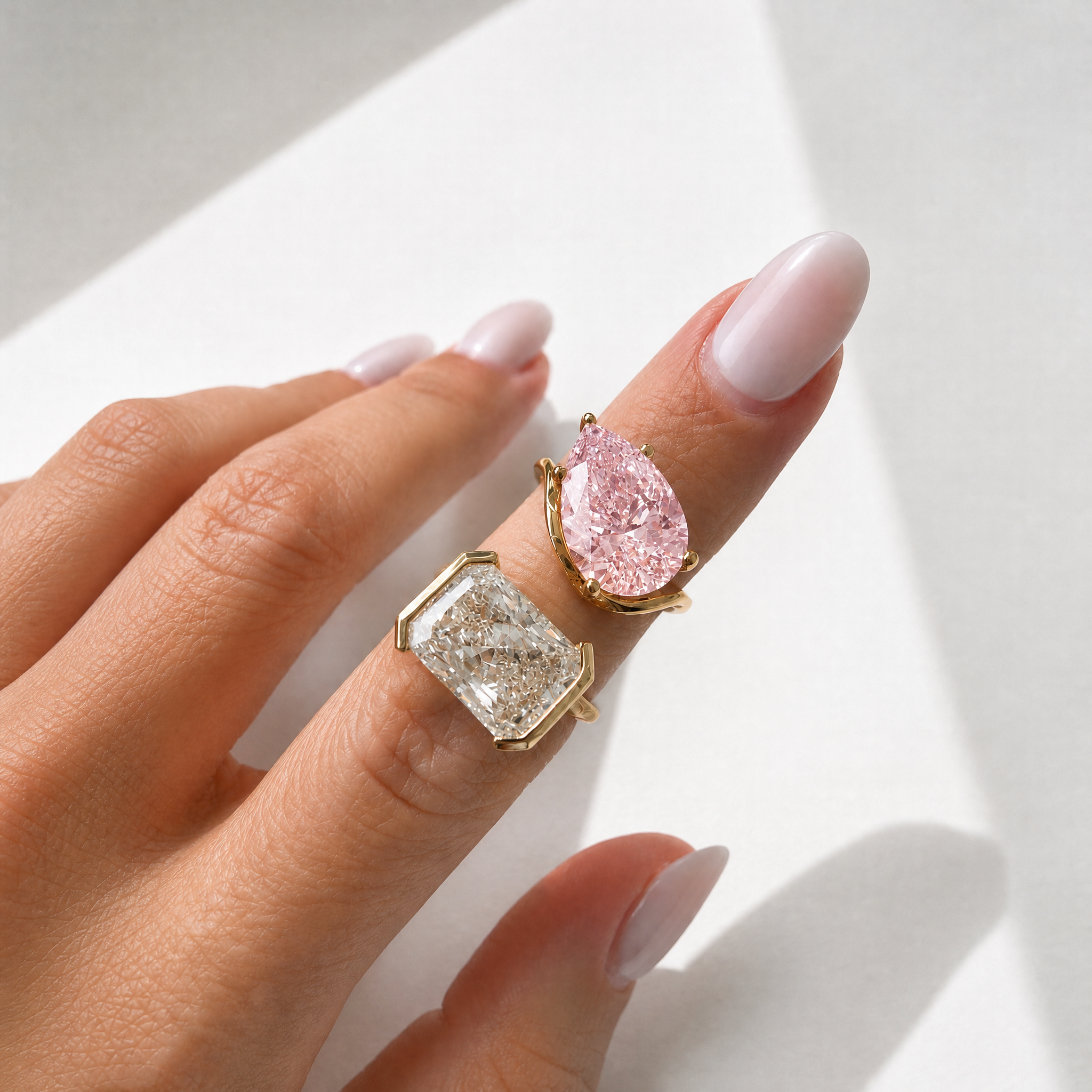 Pink Diamond Wavy Ring