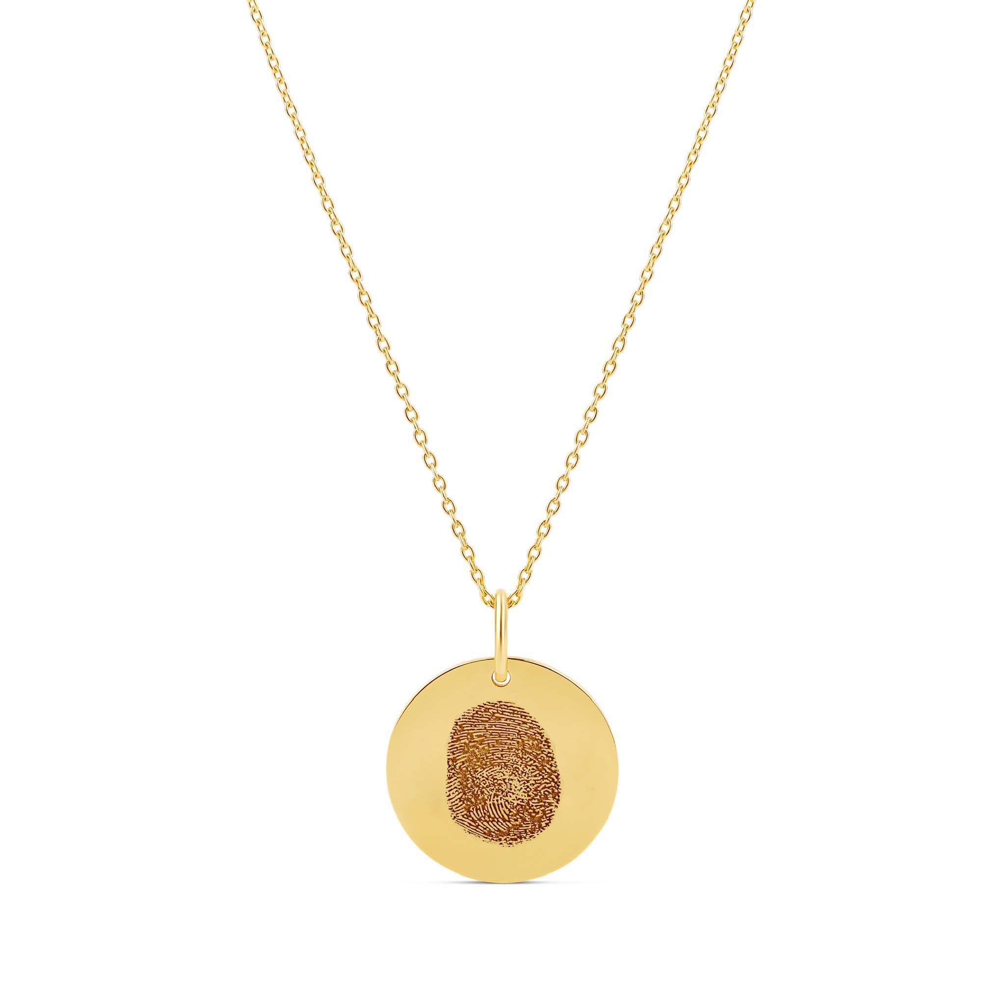 Personalized Print Birthstone Disc Necklace