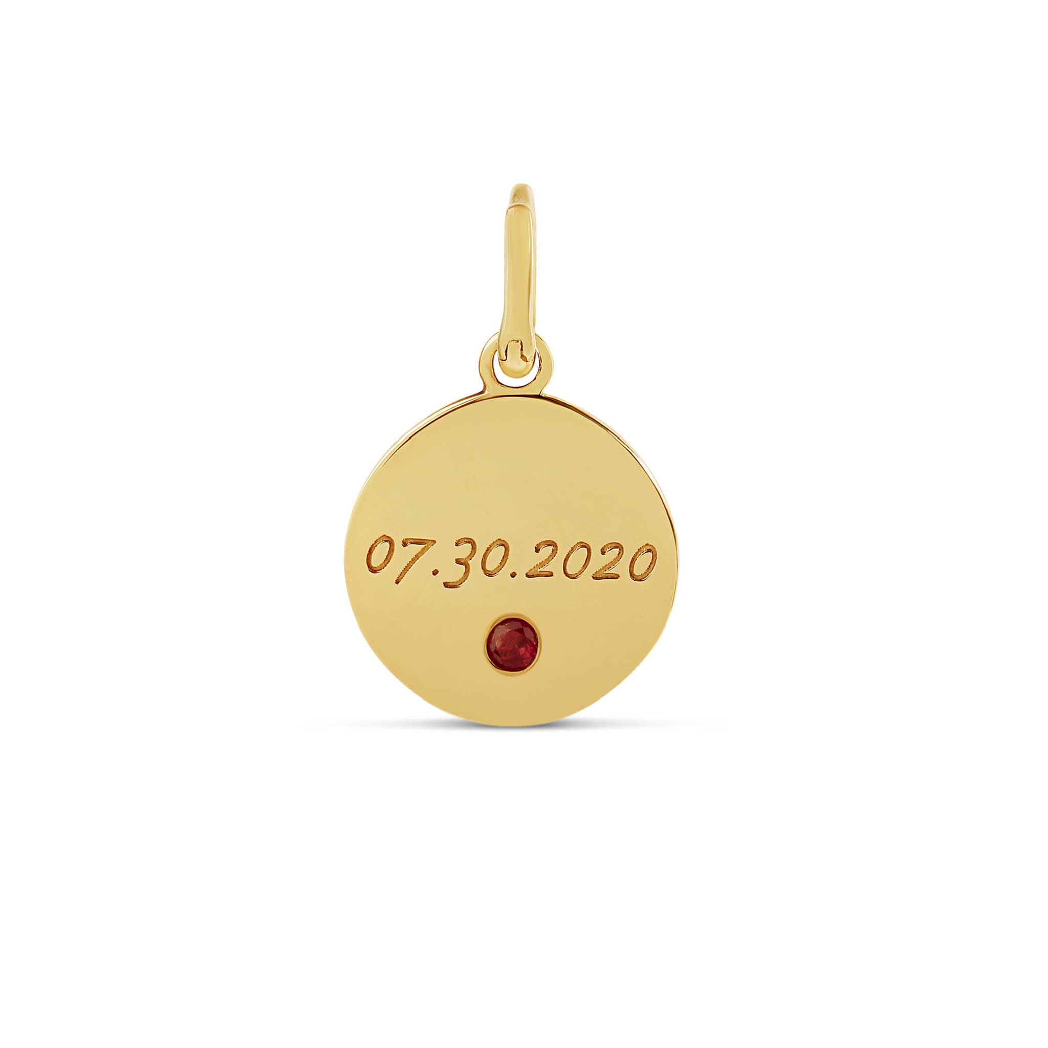 Personalized Birthstone Print Disc Charm